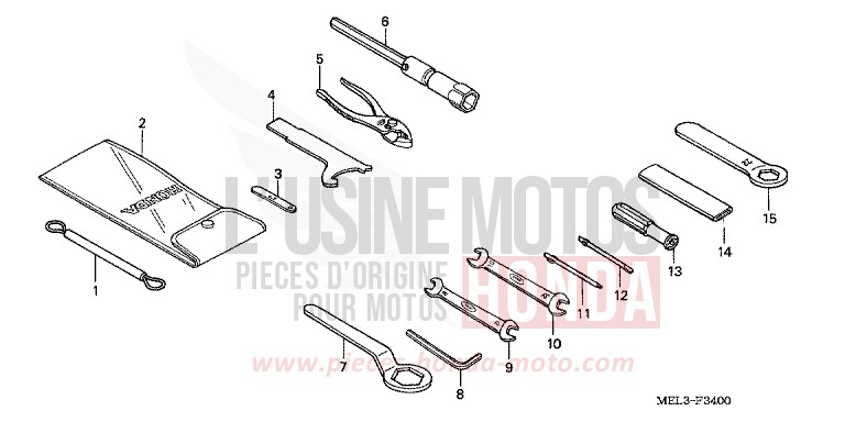 OUTILS von CBR1000RR "Fireblade" PEARL FADELESS WHITE (NH341KB) von 2004
